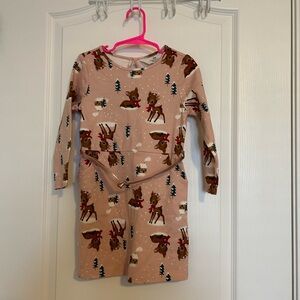 H&M Kids Casual Dress - Pink with Reindeer Print